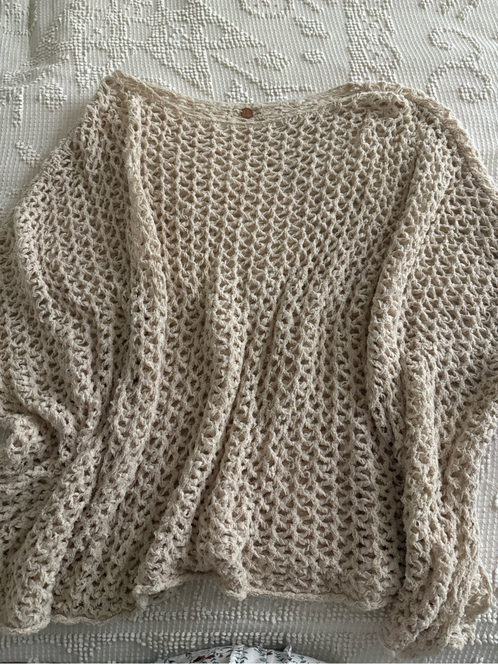 Free people Light Beige Open-Knit Women's Sweater
